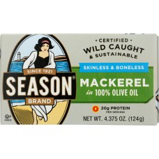 SEASONS: Mackerel Fillets in Olive Oil, 4.375 oz