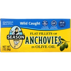 SEASONS: Flat Fillets of Anchovies in Olive Oil, 2 oz