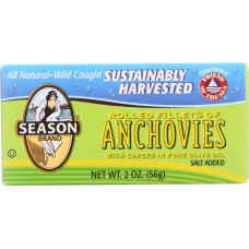 SEASONS: Rolled Fillets of Anchovies in Olive Oil, 2 oz