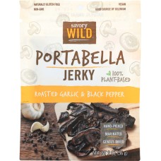 SAVORY WILD: Roasted Garlic & Black Pepper Portabella Jerky, 2 oz