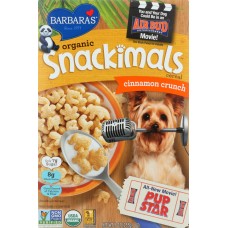 BARBARAS: Organic Snackimals Cereal Cinnamon Crunch, Non GMO, Whole Grain, Vegan, 9 oz