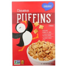 BARBARAS: Cinnamon Puffins Cereal, 10 oz