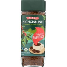 HIGHGROUND: Coffee Instant Decaf Organic, 3.53 oz