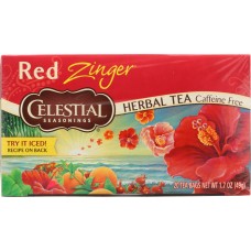 CELESTIAL SEASONINGS: Red Zinger Herbal Tea Caffeine Free, 20 bg