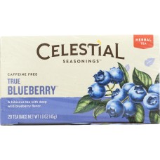 CELESTIAL SEASONINGS: True Blueberry Herbal Tea Caffeine Free, 20 bg