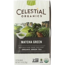CELESTIAL SEASONINGS: Tea Herb Matcha Green Organic, 20 bg