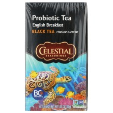 CELESTIAL SEASONINGS: Probiotic English Breakfast Black Tea With Caffeine, 18 bg