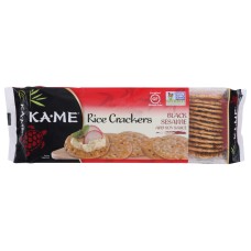 KA ME: Black Sesame and Soy Sauce Rice Crackers, 3.5 oz