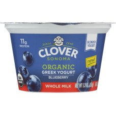 CLOVER SONOMA: Organic Whole Milk Blueberry Greek Yogurt, 5.30 oz