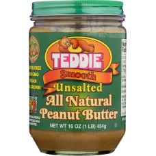 TEDDIE: Peanut Butter Unsalted Smooth, 16 oz