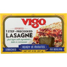 VIGO: Enriched 1 Step Lasagne Pasta Precooked, 8 oz