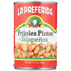 LA PREFERIDA: Pinto Beans With Jalapeno, 15 oz