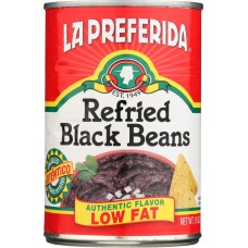 LA PREFERIDA: Refried Black Beans Authentic Flavor 99% Fat Free, 16 oz