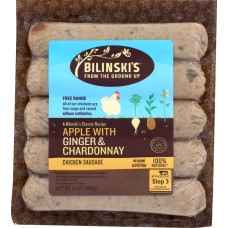 BILINSKIS: Apple with Ginger and Chardonnay Chicken Sausage, 12 oz