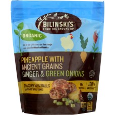 BILINSKIS: Pineapple with Ancient Grains Ginger and Green Onions Chicken Meatballs, 12 oz