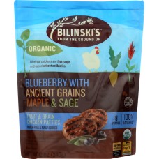 BILINSKIS: Blueberry with Ancient Grains Maple and Sage Fruit and Grain Chicken Patties, 12 oz