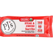 PJ'S ORGANICS: Organic Steak & Cheese Burrito, 6 oz