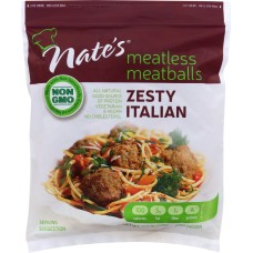 NATE'S: Zesty Italian Meatless Meatballs, 10.5 oz