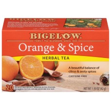 BIGELOW: Tea Orange and Spice 20 Bags, 1.5 oz