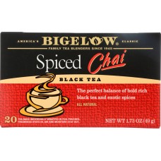 BIGELOW: Spiced Chai Black Tea 20 Tea Bags, 1.73 oz
