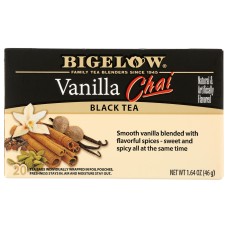 BIGELOW: Vanilla Chai Black Tea 20 Tea Bags, 1.64 oz
