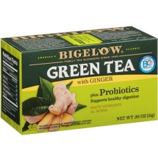 BIGELOW: Green Tea with Ginger plus Probiotics 18 Bags, 0.9 oz
