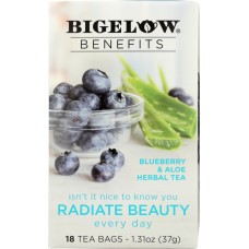 BIGELOW: Benefits Blueberry and Aloe Herbal Tea 18 Bags, 1.31 oz