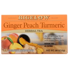 BIGELOW: Ginger Peach Turmeric Herbal Tea, 0.98 oz