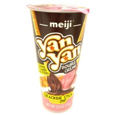 MEIJI: Cracker Stick with Dip Yan Yan Double Cream, 2 oz