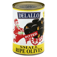 DELALLO: Pitted Black Olive Small, 6 oz