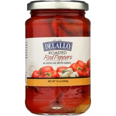 DELALLO: Roasted Red Peppers with Garlic, 12 oz