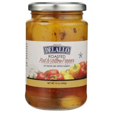 DELALLO: Roasted Yellow & Red Peppers with Garlic, 12 oz