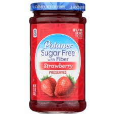 POLANER: Sugar Free Strawberry Preserves with Fiber, 13.5 oz