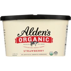 ALDEN'S ORGANIC: Ice Cream  Strawberry , 48 oz