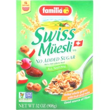 FAMILIA: Swiss Muesli Cereal No Sugar Added, 32 oz