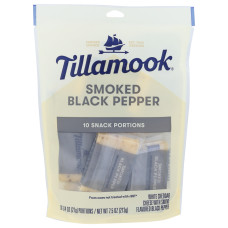 TILLAMOOK: Smoked Black Pepper White Cheddar Cheese Snack, 0.75 oz