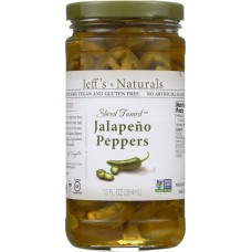 JEFF'S NATURALS: Sliced Tamed Jalapeno Peppers, 12 oz