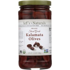JEFF'S NATURALS: Organic Pitted Sliced Greek Kalamata Olives, 7 oz