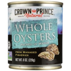 CROWN PRINCE: Whole Oysters in Water, 8 oz