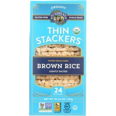 LUNDBERG: Rice Cakes Thin Stackers Brown Rice Lightly Salted, 5.9 oz