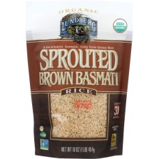 LUNDBERG: Organic Sprouted Brown Basmati Rice, 1 lb