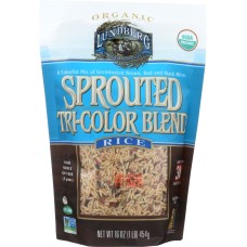 LUNDBERG: Organic Sprouted Tri-Color Rice Blend, 16 oz