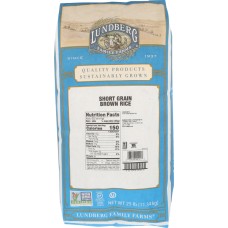 LUNDBERG: Rice Brown Short Premium Gluten Free, 25 lb