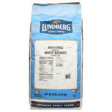 LUNDBERG: Organic White Basmati Rice, 25 lb