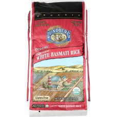 LUNDBERG: Rice White Basmati Organic, 25 lb