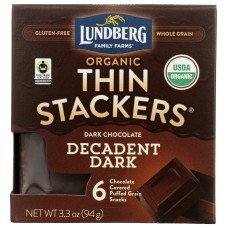 LUNDBERG: Rice Cake Dark Chocolate Thin, 3.30 Oz