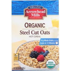 ARROWHEAD MILLS: Organic Steel Cut Oats Hot Cereal, 24 oz