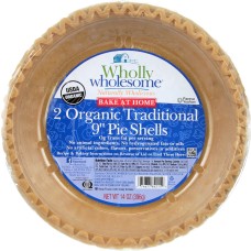 WHOLLY WHOLESOME: Bake at Home Pie Shells Organic Traditional 9 Inch, 14 oz
