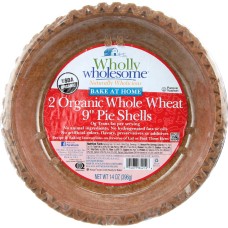 WHOLLY WHOLESOME: Pie Shells Organic Whole Wheat 9 Inch, 14 oz