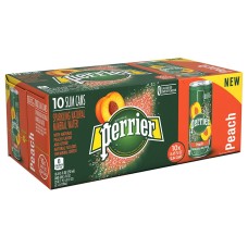 PERRIER: Water Sparkling Peach Pack of 10, 84.5 oz